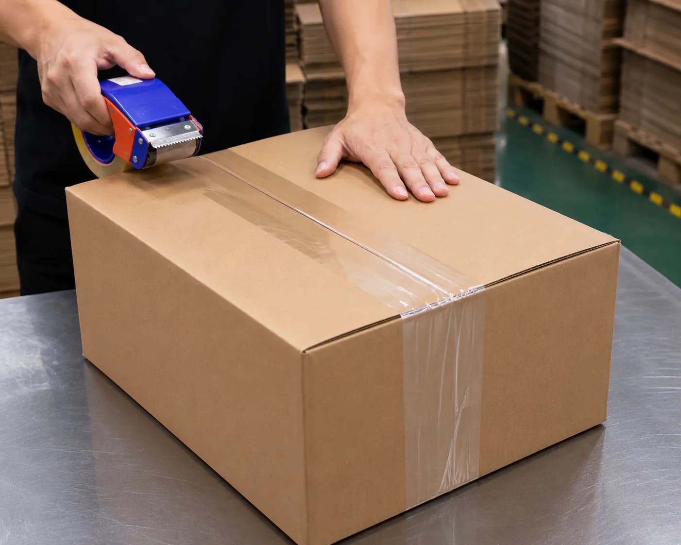 Export carton being sealed for the large ice block mold order