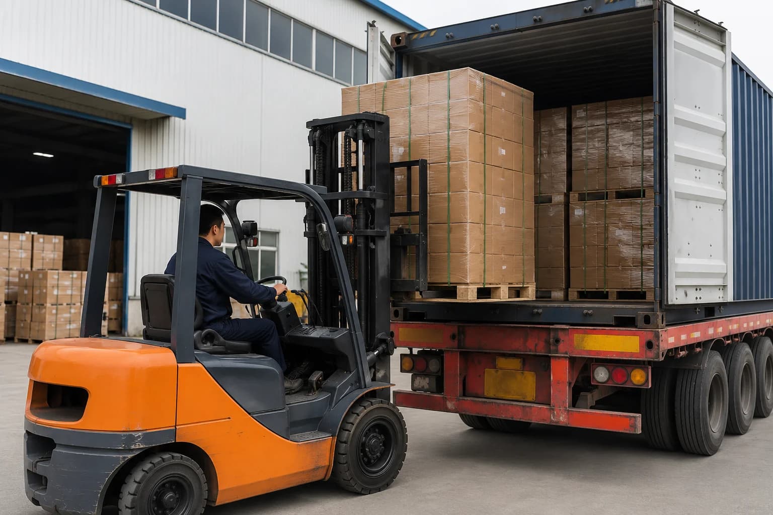 Export loading for a bulk large ice block mold shipment