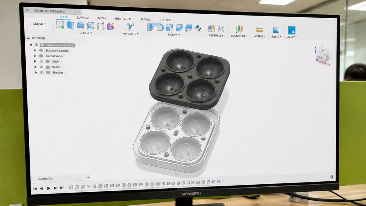 Four Cavity Silicone Ice Ball Mold 3d Design