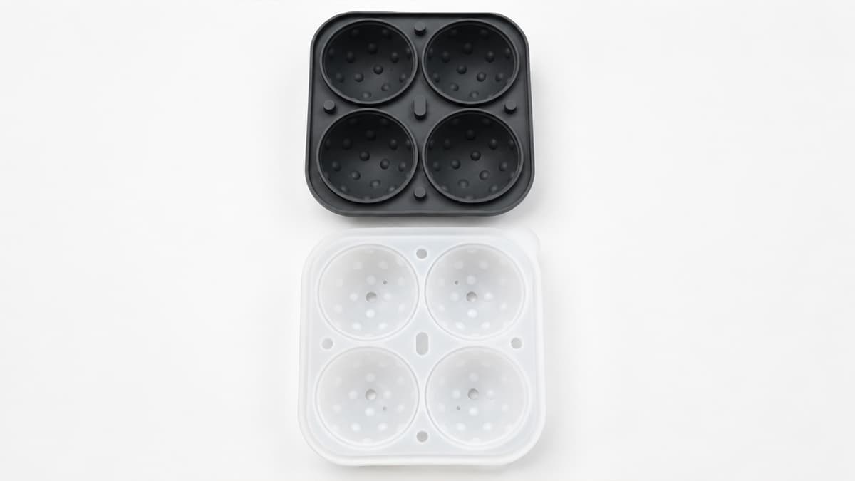 Renjia silicone product reference for How We Designed a Four-Sphere Two-Piece Ice Mold for a Singapore Retailer