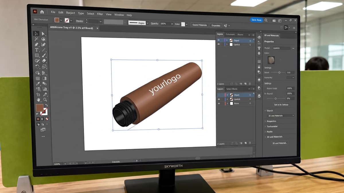 3D appearance review for the brown silicone cosmetic tube sleeve