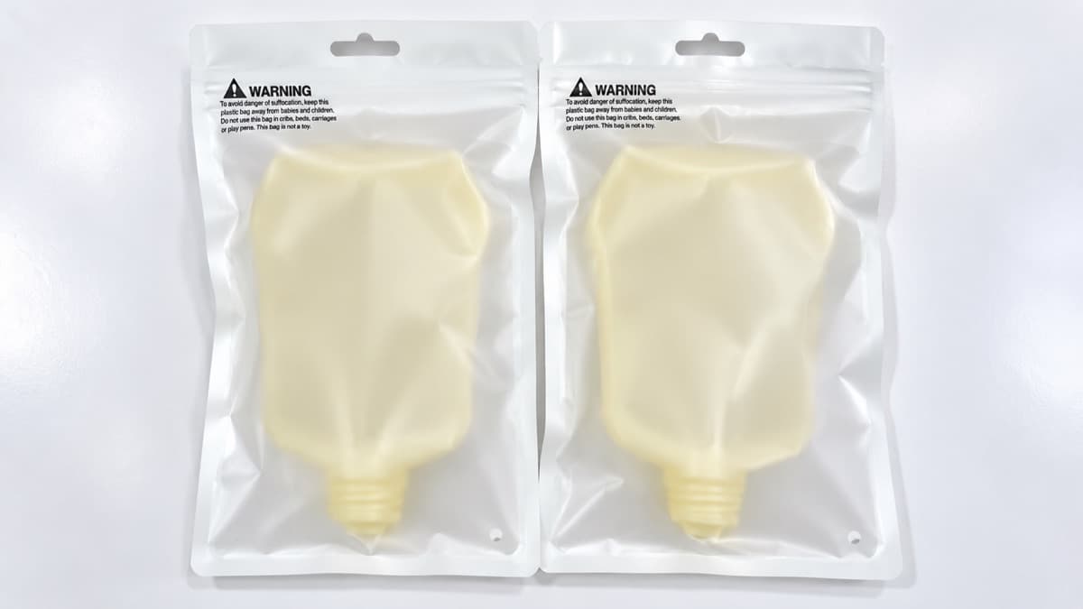 Reusable silicone milk storage bags in individual protective pouches