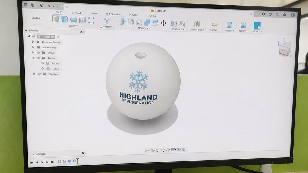 Custom Logo Ice Ball Product 3d Design