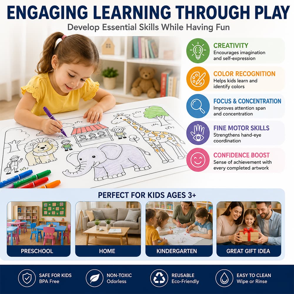 Silicone drawing mat in a creative play setting